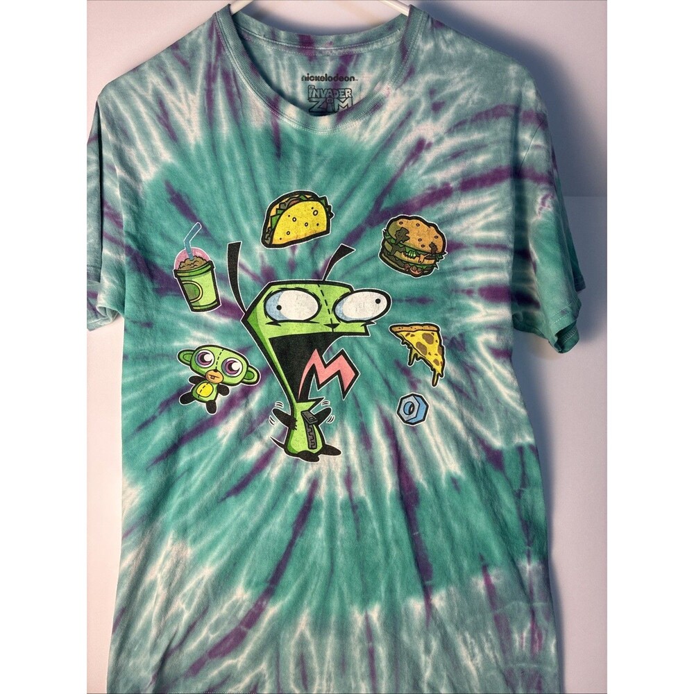 Nickelodeon Invader Zim GIR Shirt Mens M Tie Dye Food Graphic Cartoon Tee